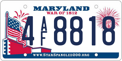 MD license plate 4AF8818