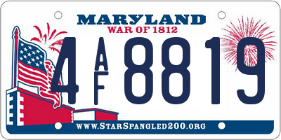 MD license plate 4AF8819
