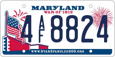 MD license plate 4AF8824