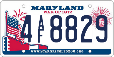 MD license plate 4AF8829