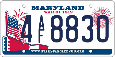 MD license plate 4AF8830