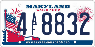 MD license plate 4AF8832