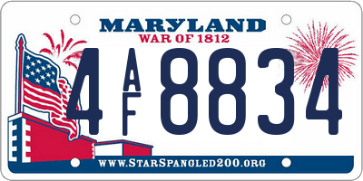 MD license plate 4AF8834