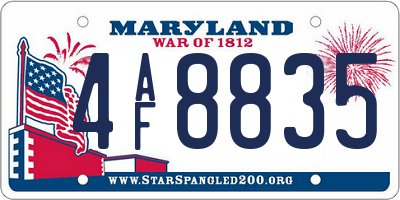 MD license plate 4AF8835