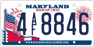 MD license plate 4AF8846