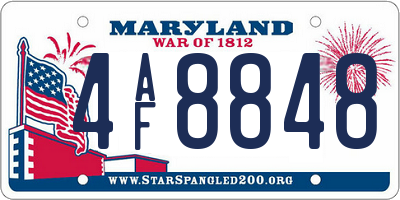 MD license plate 4AF8848