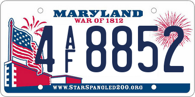 MD license plate 4AF8852