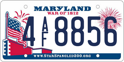 MD license plate 4AF8856