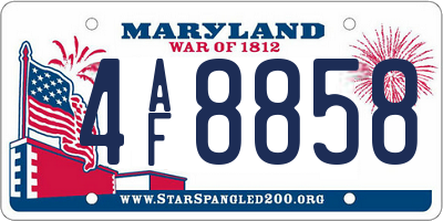 MD license plate 4AF8858