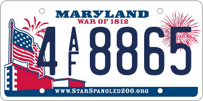 MD license plate 4AF8865