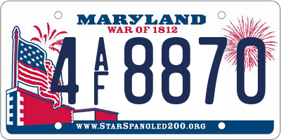 MD license plate 4AF8870