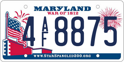MD license plate 4AF8875