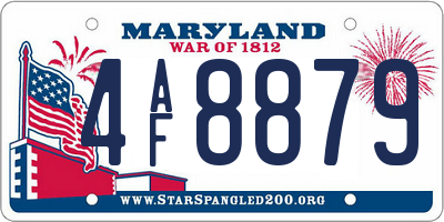 MD license plate 4AF8879