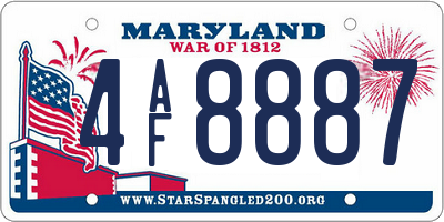 MD license plate 4AF8887