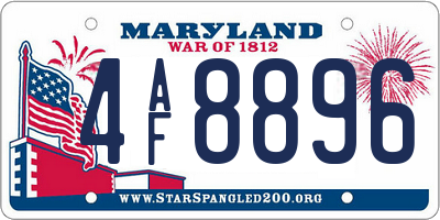 MD license plate 4AF8896