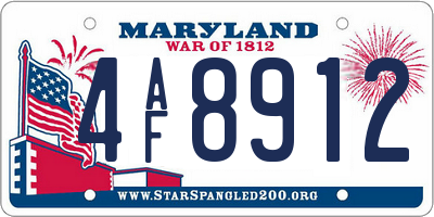 MD license plate 4AF8912