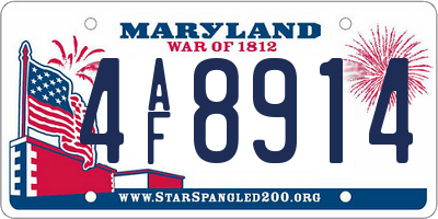 MD license plate 4AF8914