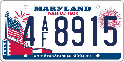 MD license plate 4AF8915