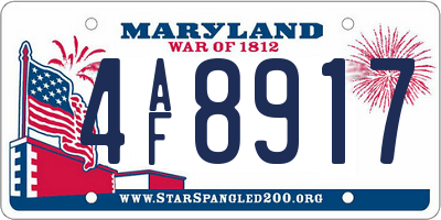 MD license plate 4AF8917