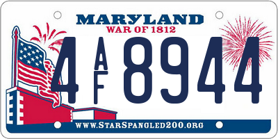 MD license plate 4AF8944