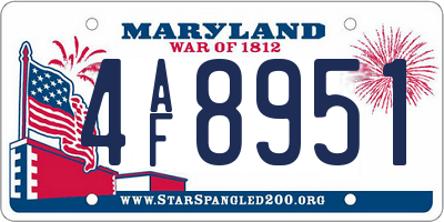 MD license plate 4AF8951