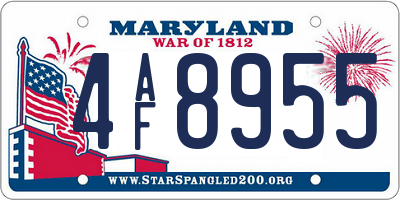 MD license plate 4AF8955