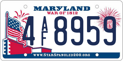 MD license plate 4AF8959