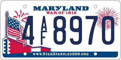 MD license plate 4AF8970