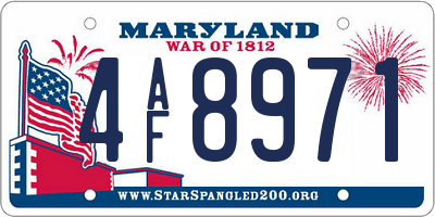 MD license plate 4AF8971