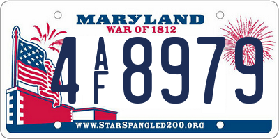 MD license plate 4AF8979