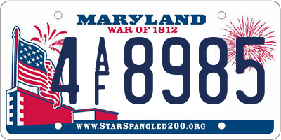 MD license plate 4AF8985