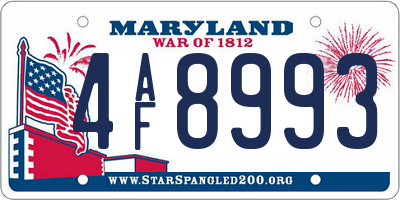 MD license plate 4AF8993