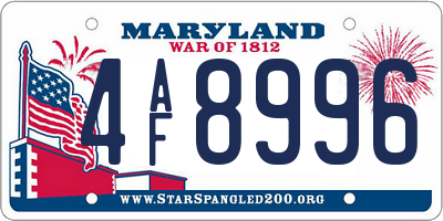 MD license plate 4AF8996