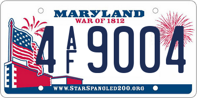 MD license plate 4AF9004