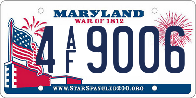 MD license plate 4AF9006