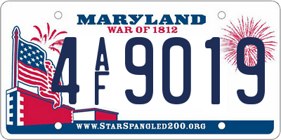 MD license plate 4AF9019