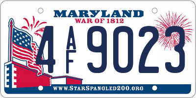 MD license plate 4AF9023