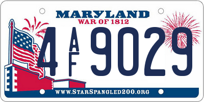 MD license plate 4AF9029