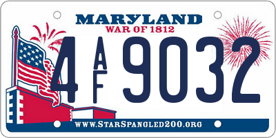 MD license plate 4AF9032