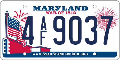 MD license plate 4AF9037