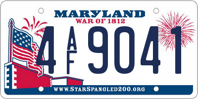 MD license plate 4AF9041