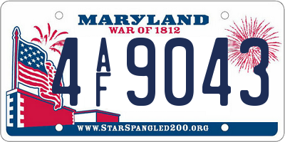MD license plate 4AF9043