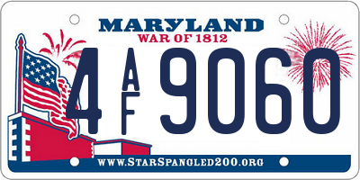 MD license plate 4AF9060