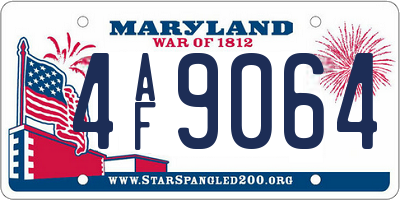 MD license plate 4AF9064