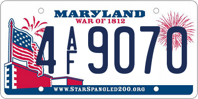 MD license plate 4AF9070