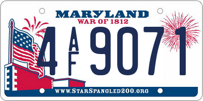 MD license plate 4AF9071