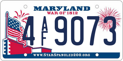 MD license plate 4AF9073