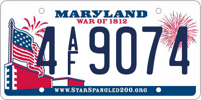 MD license plate 4AF9074