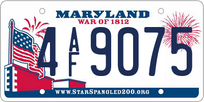 MD license plate 4AF9075