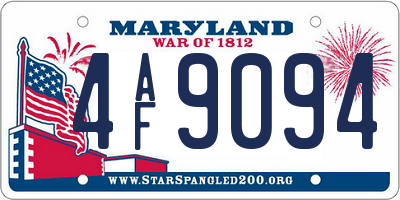 MD license plate 4AF9094